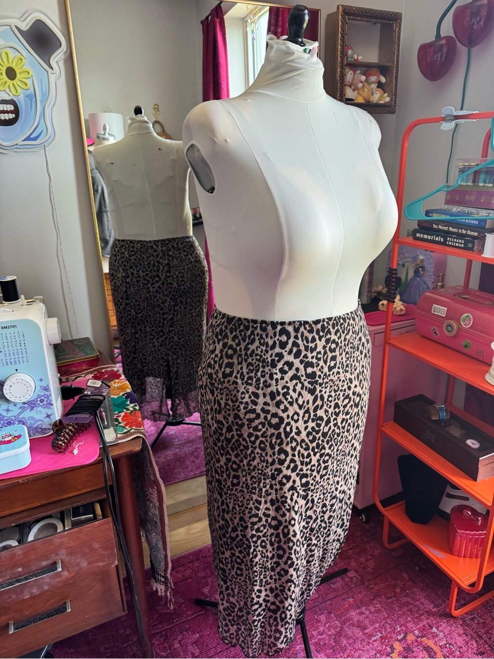 Primark Leopard Print Midi Skirt in Beige and Black